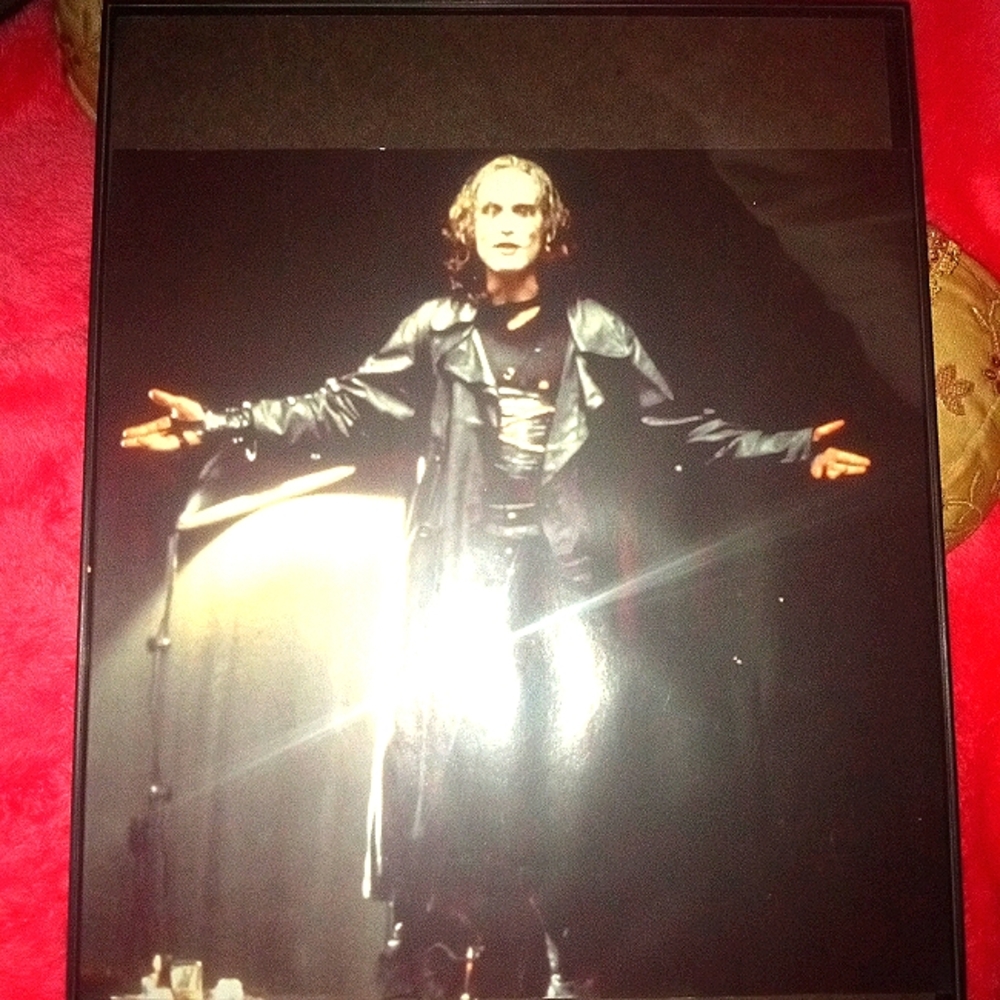 2 framed pictures of Brandon Lee from his movie the Crow
